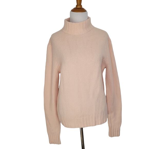 J. Crew Point Sur Mock Neck Sweater Merino Wool Alpaca Pink Women Medium - Picture 2 of 12